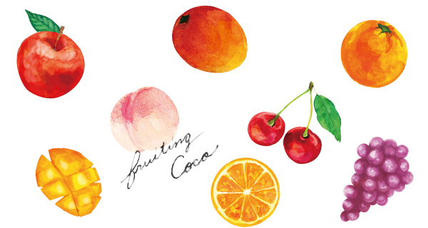 パッケージ側面を彩る6種のフルーツ